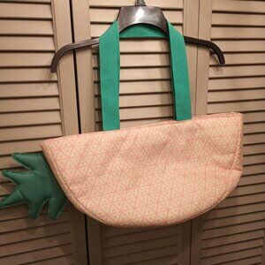 Sun Squad Pineapple Beer can Cooler Insulated Liner Beach Bag Swinger Tote.